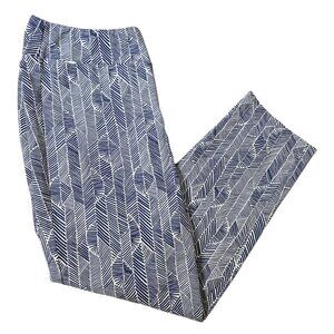 J. McLaughlin Pull On Pants Women's Medium Blue Catalina Cloth Geometric Pocket